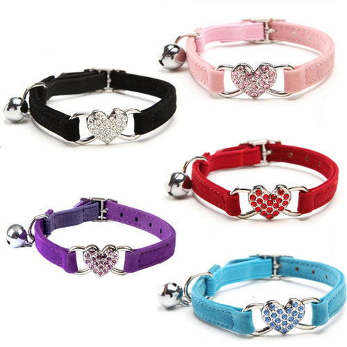 Diamond Love Pet Collar – Adorable Bell for Furry Friends